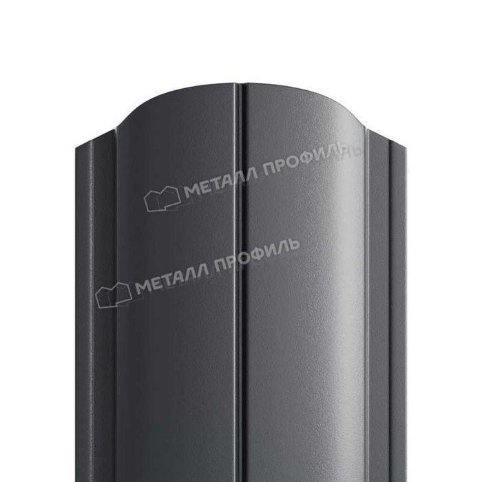 Штакетник Металл Профиль ELLIPSE-O 0,5 PURMAN® RAL7024 Серый графит