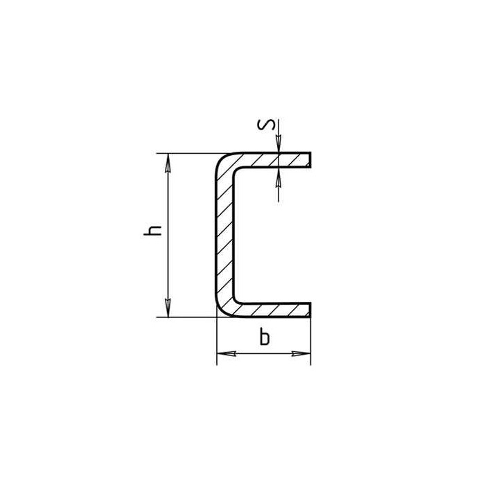 Гнутый оцинкованный швеллер 170х60х4 мм 6 м